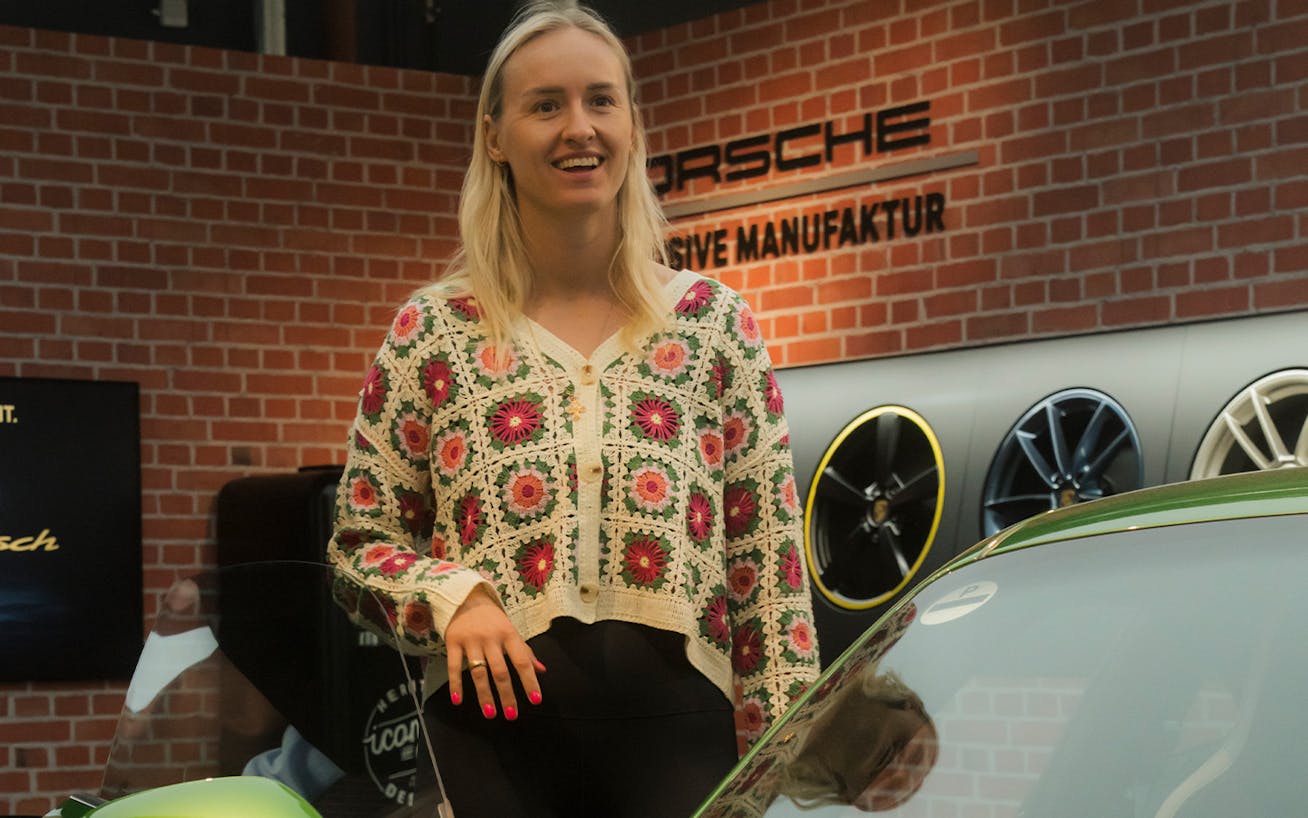 Iron Dames race driver Michelle Gatting at Porsche Exclusive Manufaktur