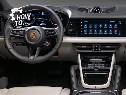Porsche Cayenne with Android Auto in central touchscreen display