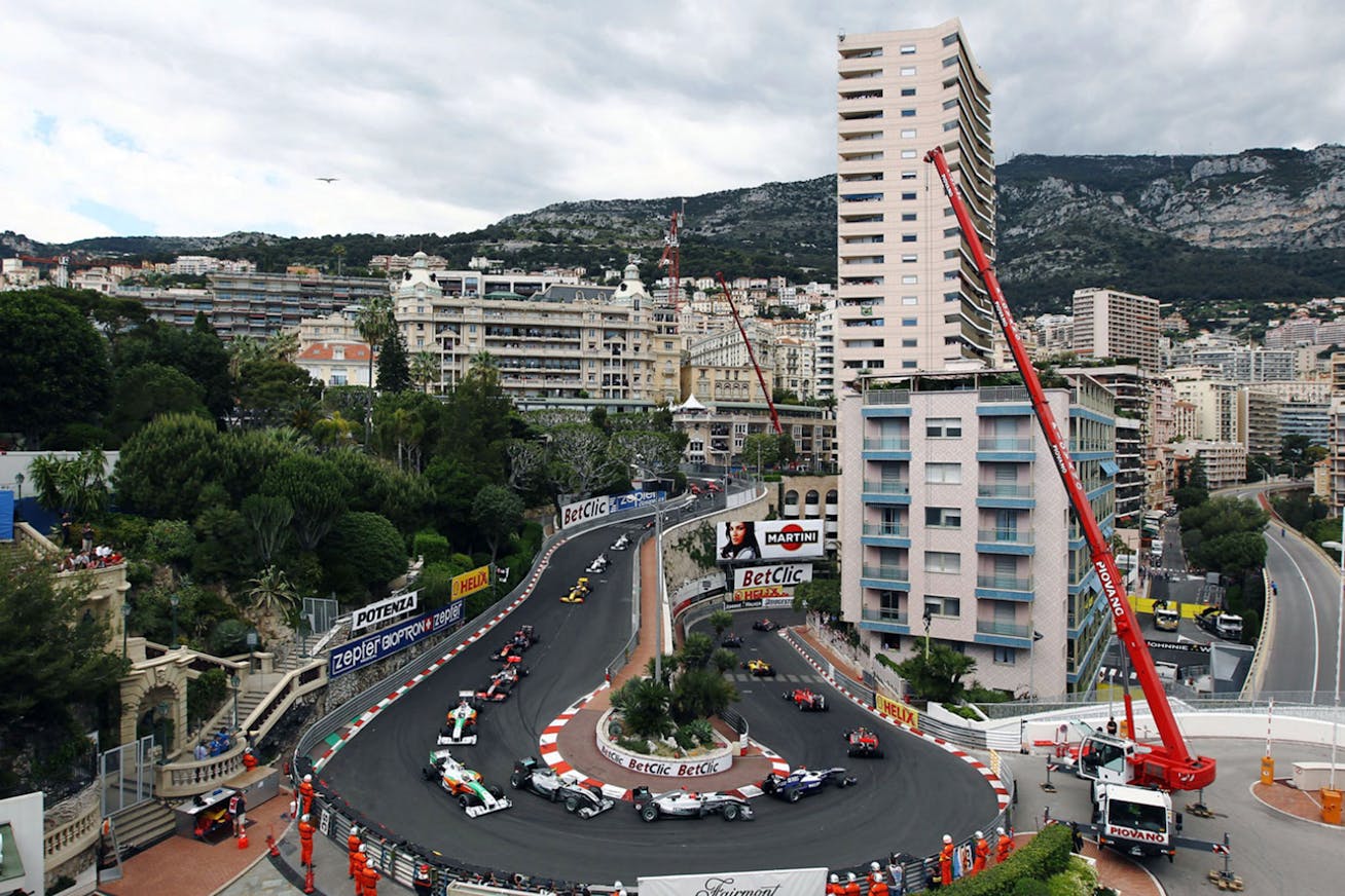 The Grand Hotel hairpin bend in Monaco during a race