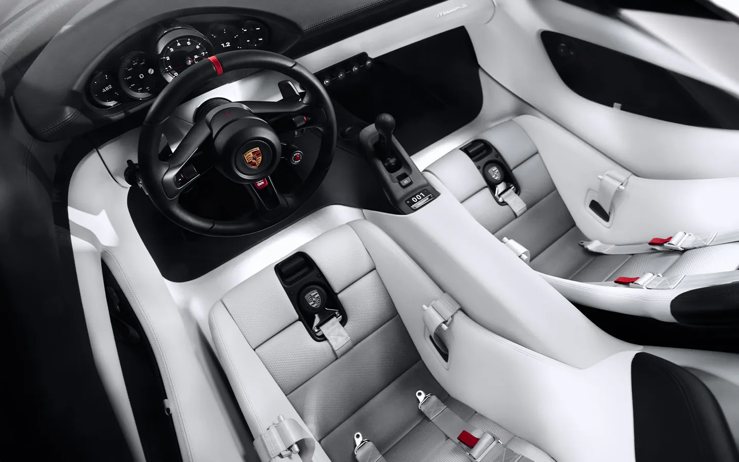 Interior of Porsche Mission S vision model showing driver’s cockpit