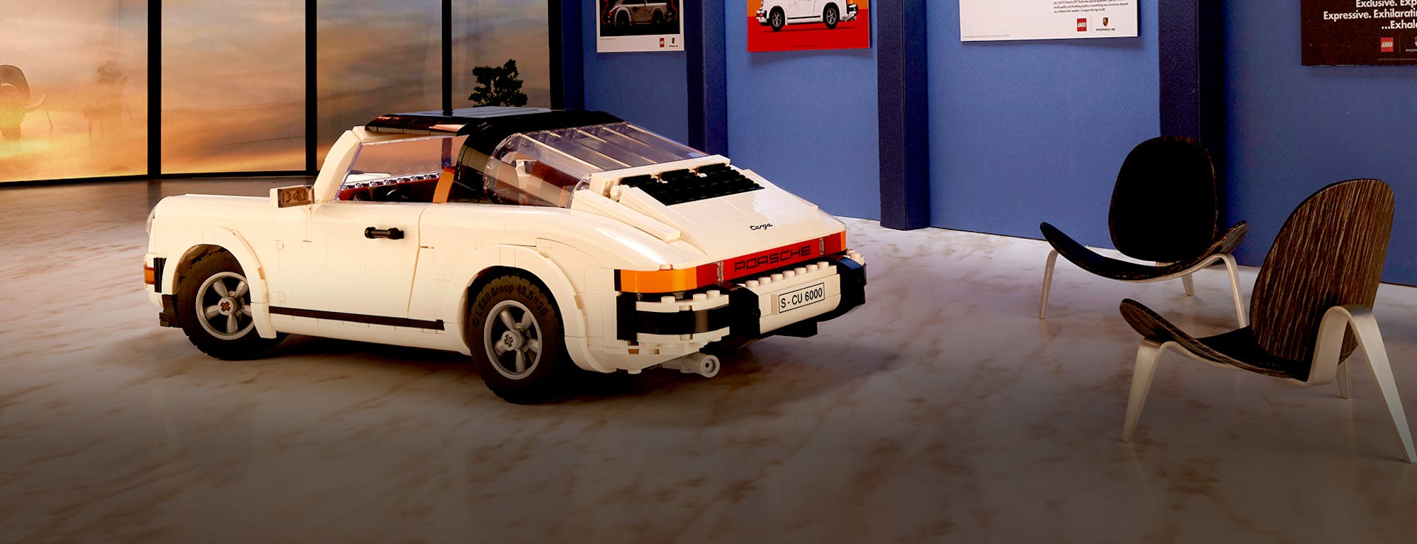 LEGO Porsche 911 Targa rear three-quarters view