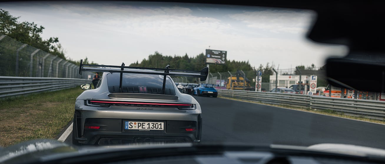 View of Porsche 911 GT3 RS on racetrack