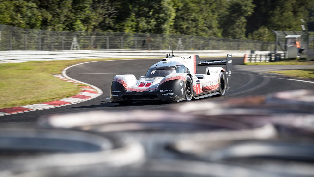 Porsche 919 Hybrid Evo during Timo Bernhard’s record-breaking Nürburgring Nordschleife lap