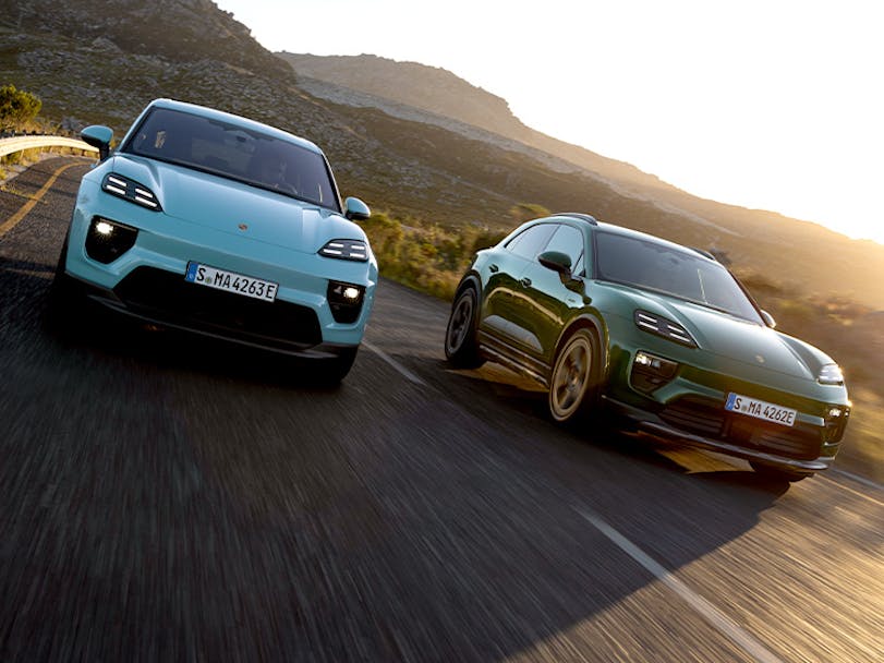 New all-electric Porsche Macan and Macan 4S on the road