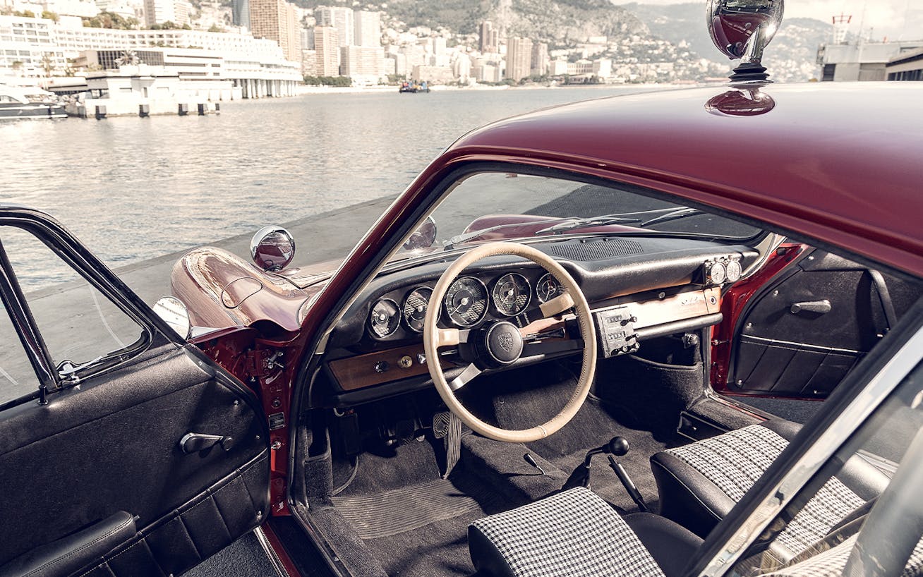 Interior of restored Porsche Monte Carlo 911