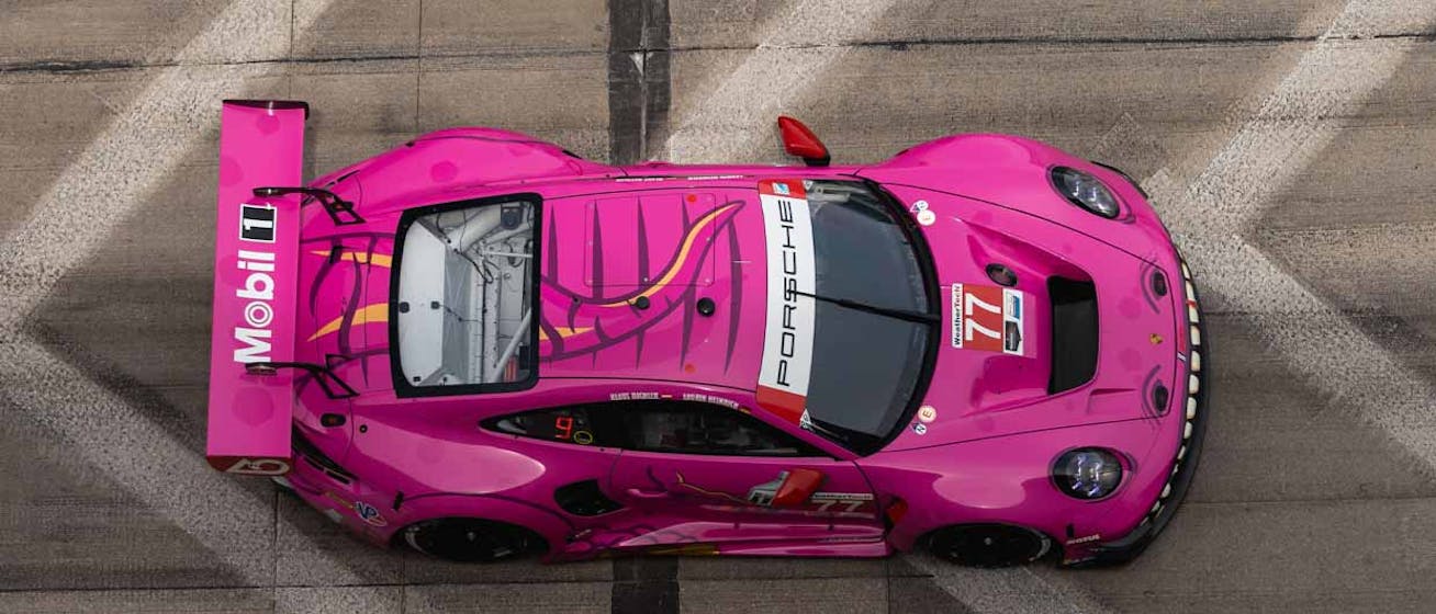 Porsche 911 GT3 R overhead shot