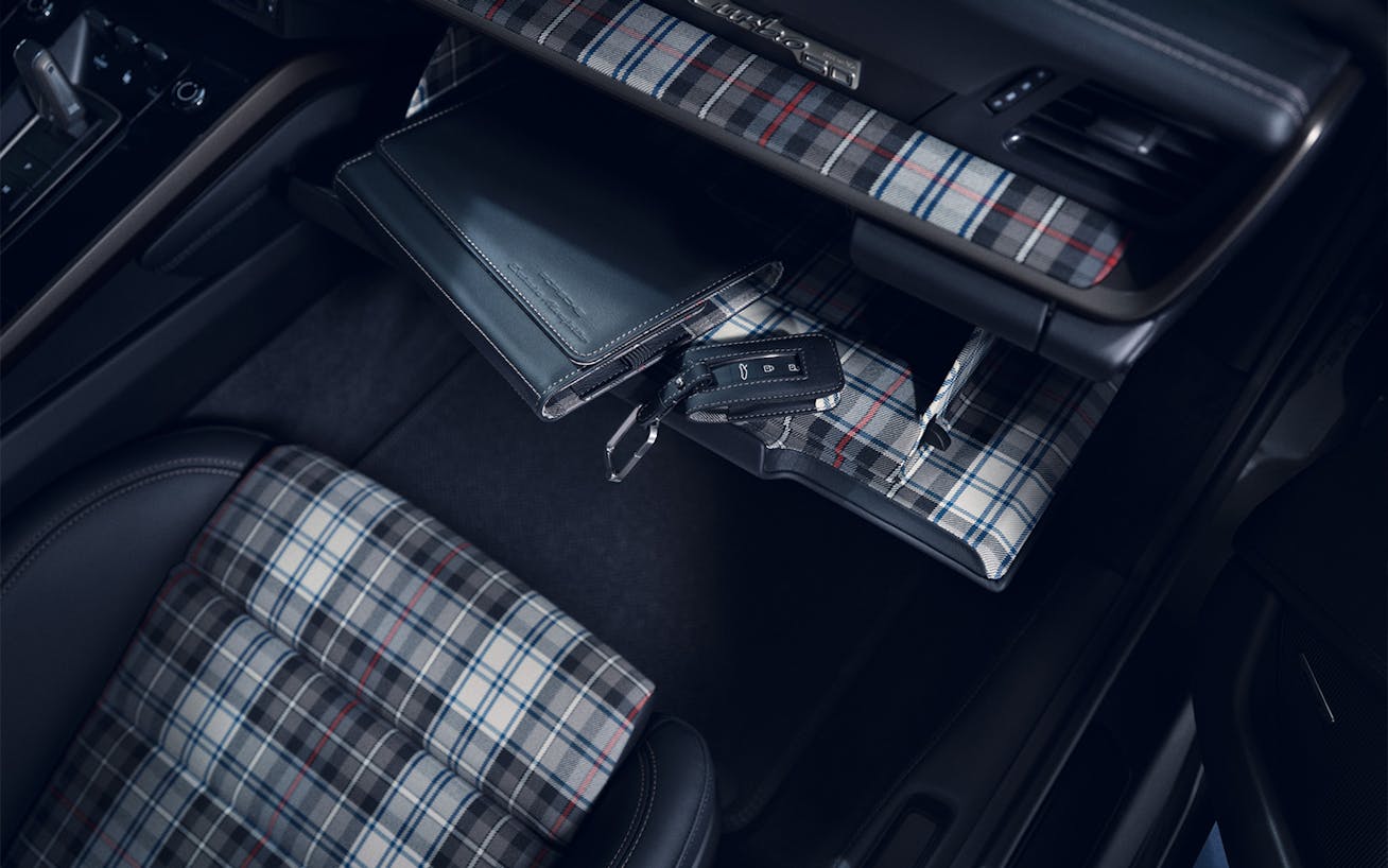 Tartan interior on the new Porsche 911 Turbo 50 Years anniversary model 