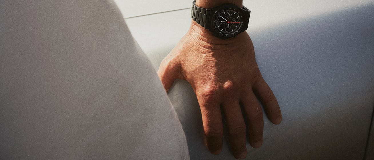 Close-up of Porsche Chronograph 1 timepiece