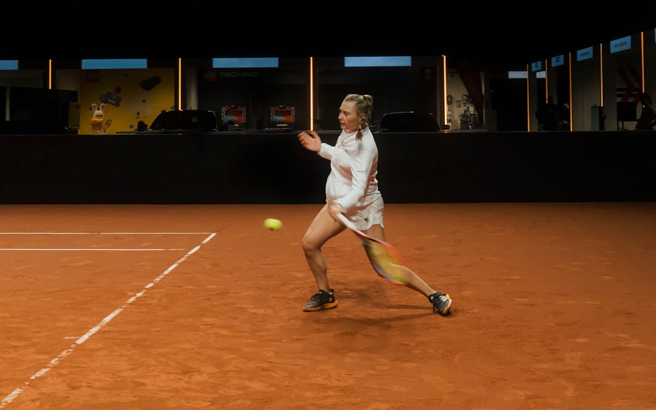 Porsche Talent Team programme tennis player, Nastasja Schunk, on court