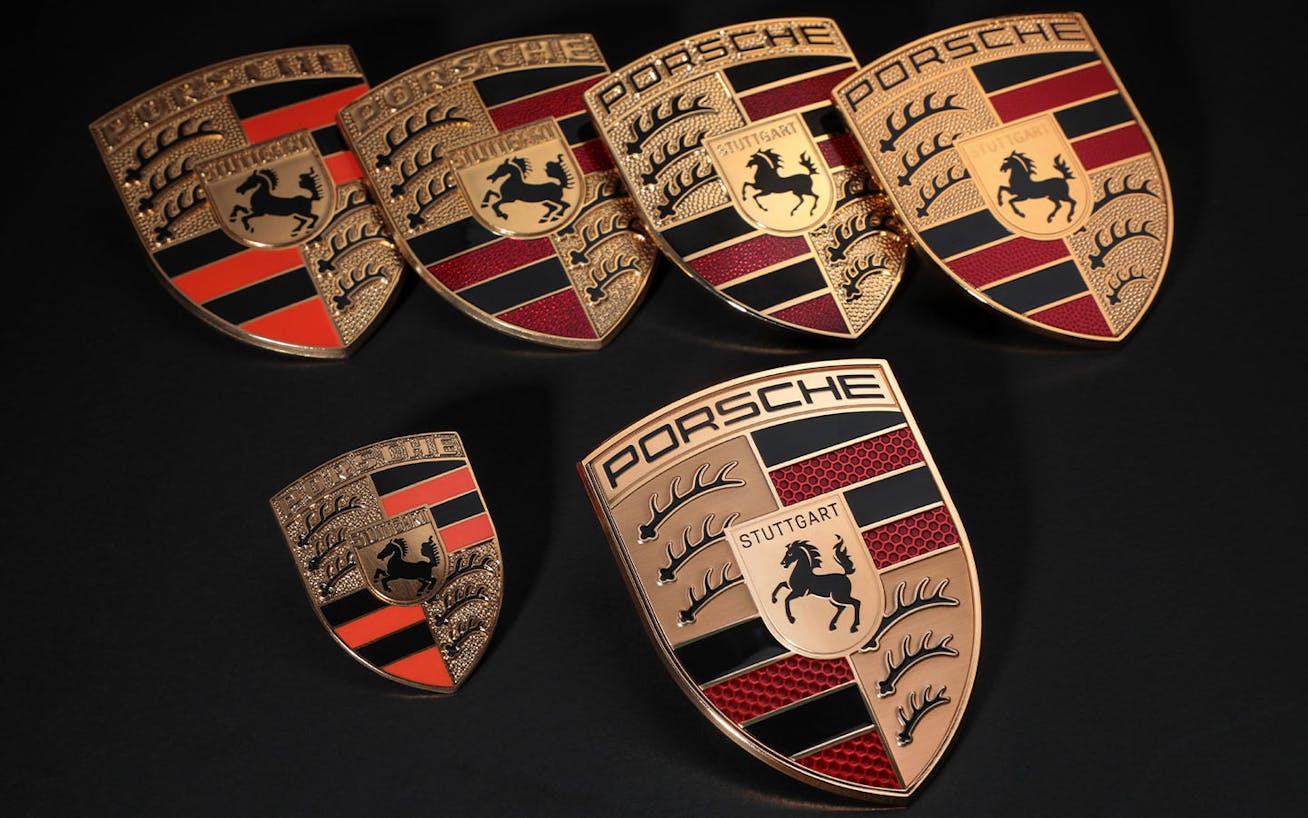 Selection of Porsche logos and crests