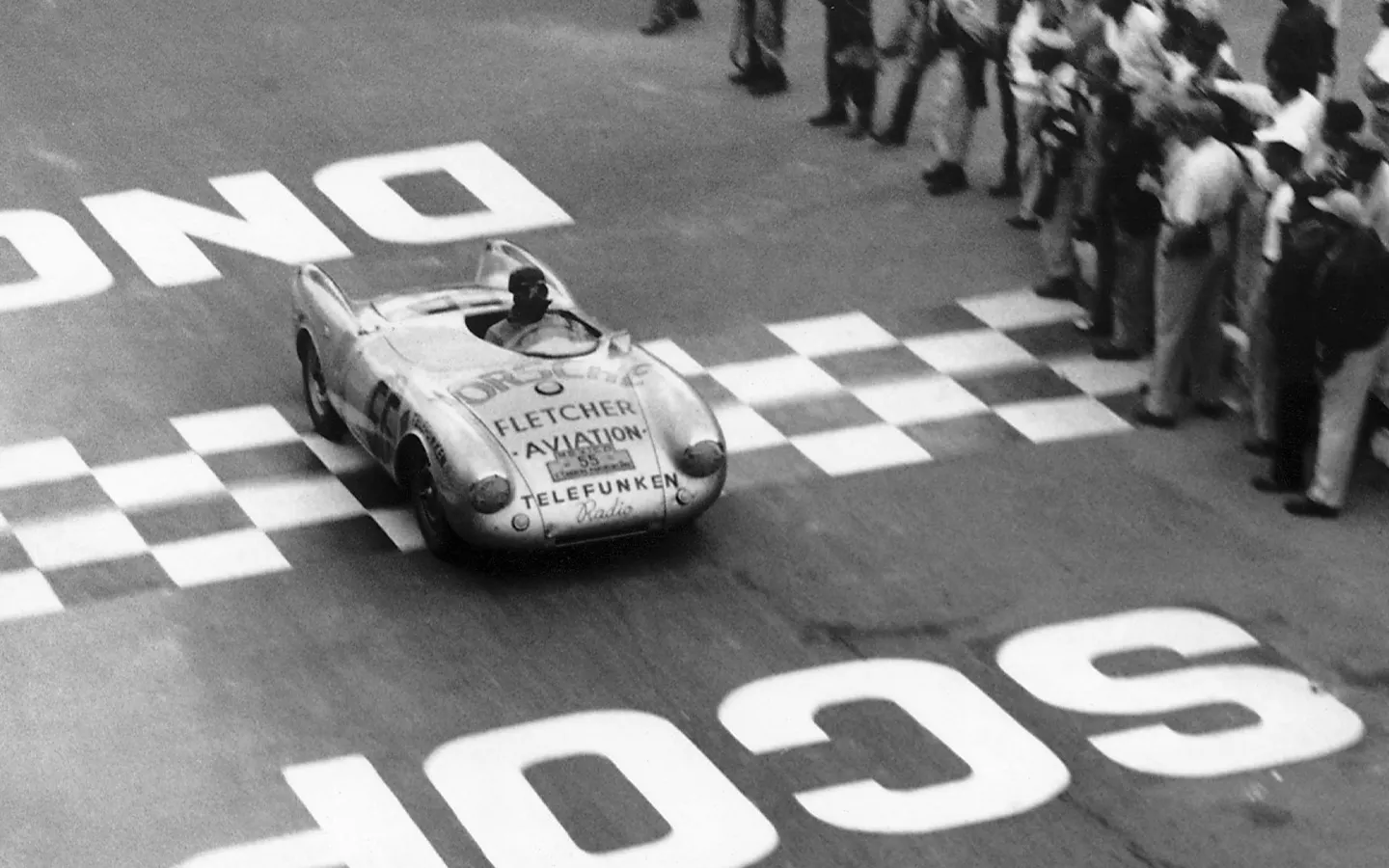 Hans Herrmann winnng under 1500cc class Carrera Panamericana 1954