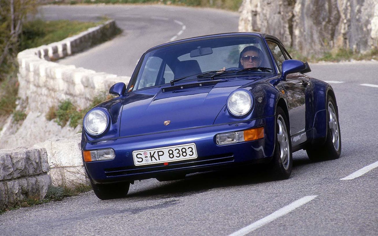Porsche 911 Turbo 3.3 (type 964) on coastal road