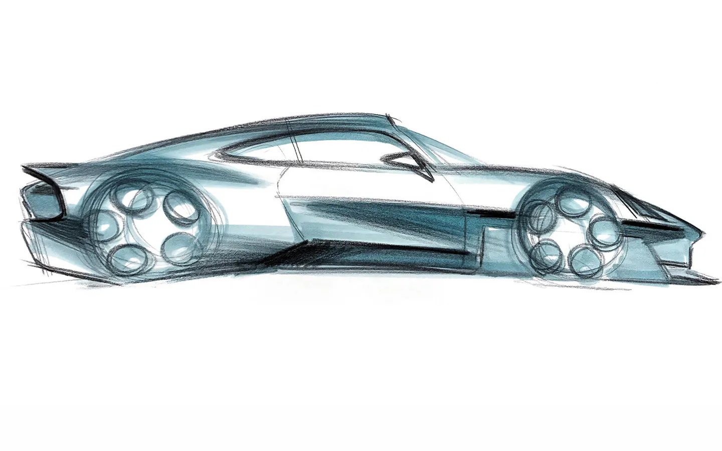 Design sketch of Porsche Mission S vision model