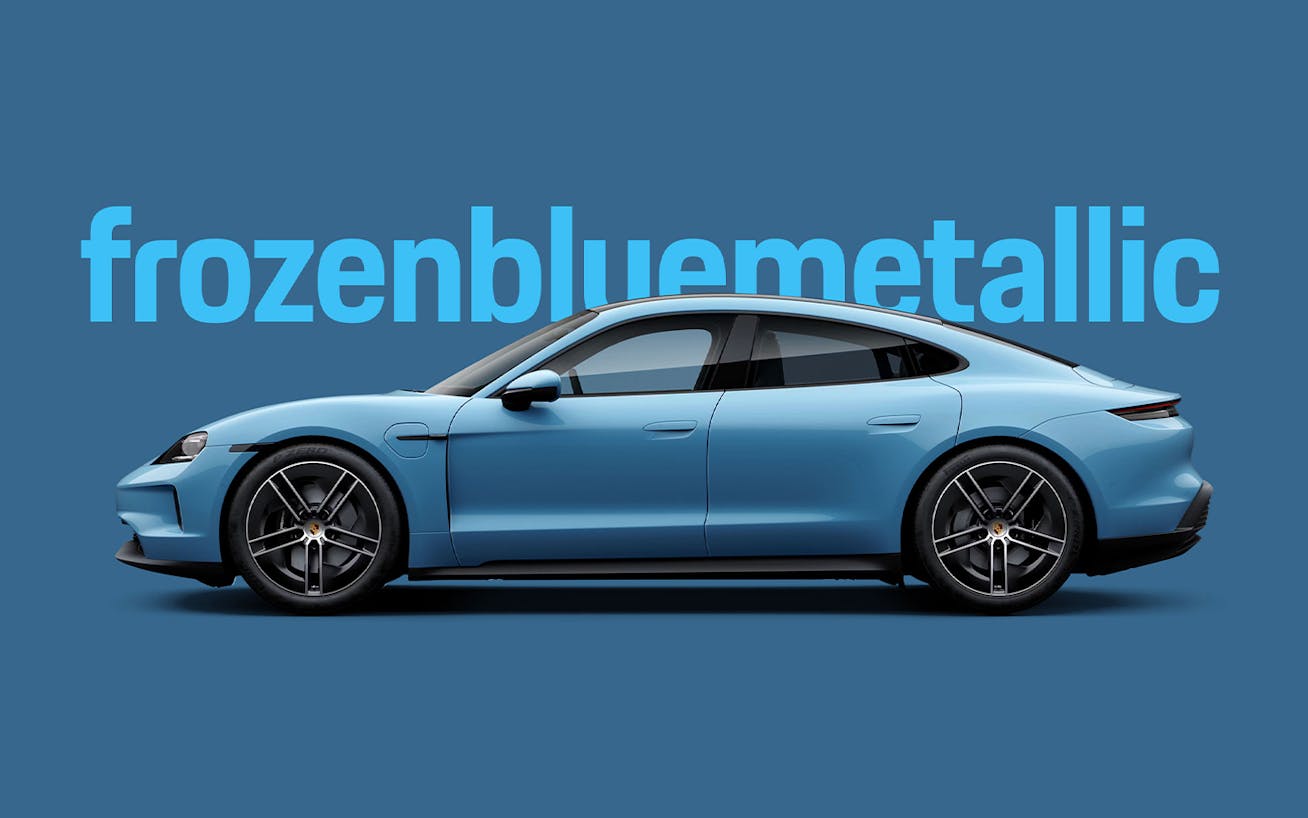 Porsche Taycan in Frozen Blue Metallic paint