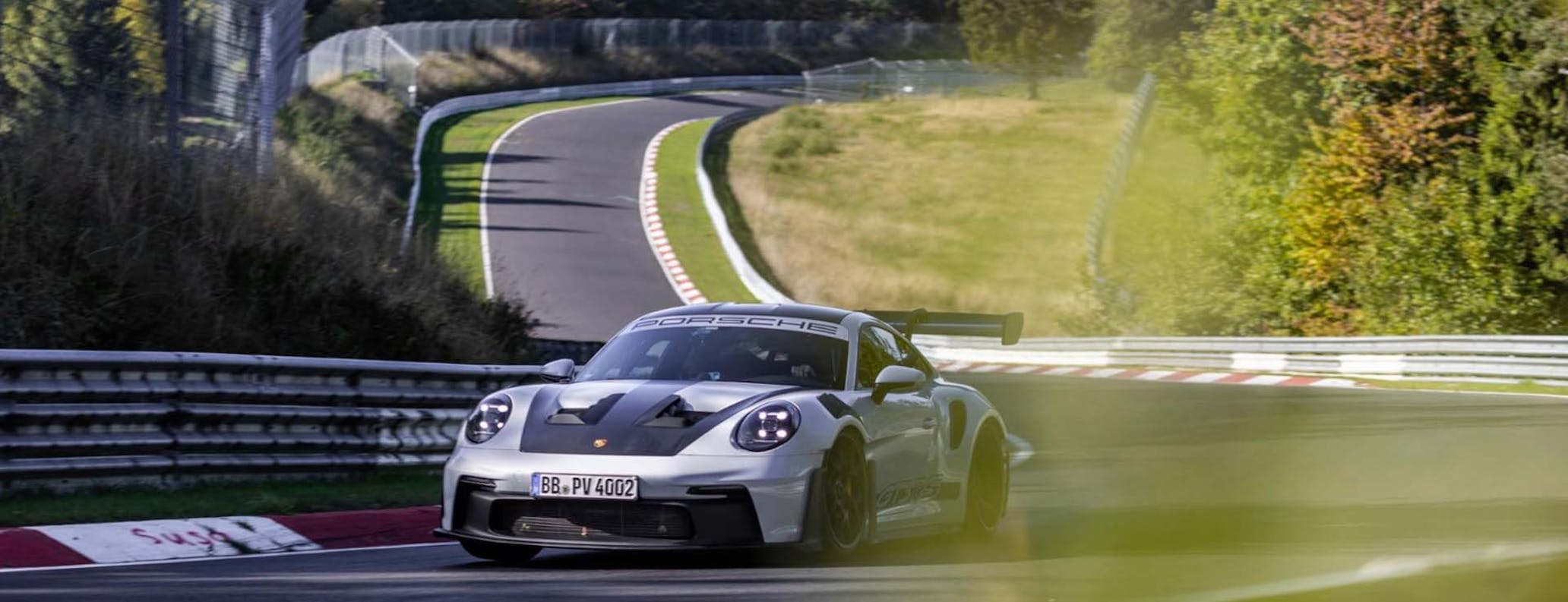 Porsche 911 GT3 RS driving on the Nürburgring 
